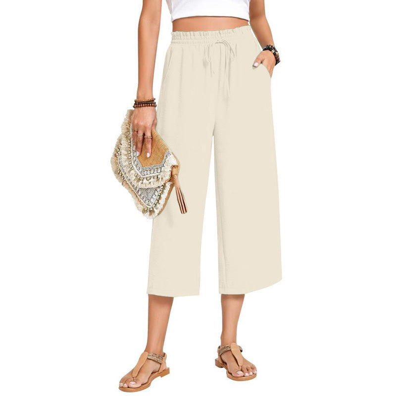 🔥New Arrivals at Special Prices-Women's Cotton Linen Wide Leg Capri Pants