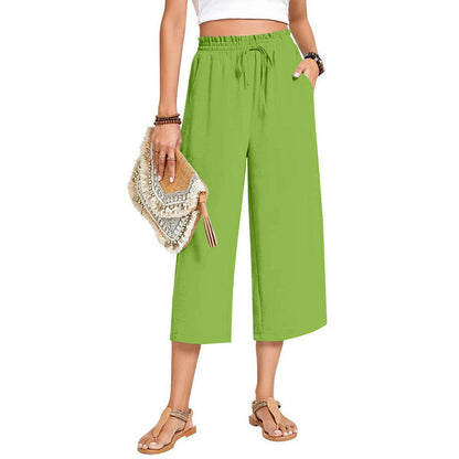 🔥New Arrivals at Special Prices-Women's Cotton Linen Wide Leg Capri Pants