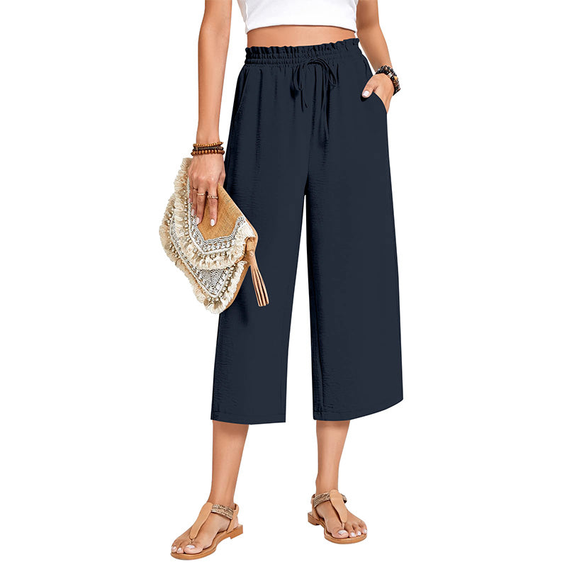 🔥New Arrivals at Special Prices-Women's Cotton Linen Wide Leg Capri Pants