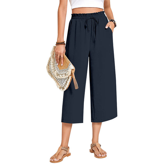 🔥New Arrivals at Special Prices-Women's Cotton Linen Wide Leg Capri Pants