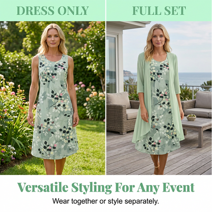 🎊2026 New Arrivals 50% OFF🎁Women's Elegant Chiffon Dress & Cardigan 2-Piece Set