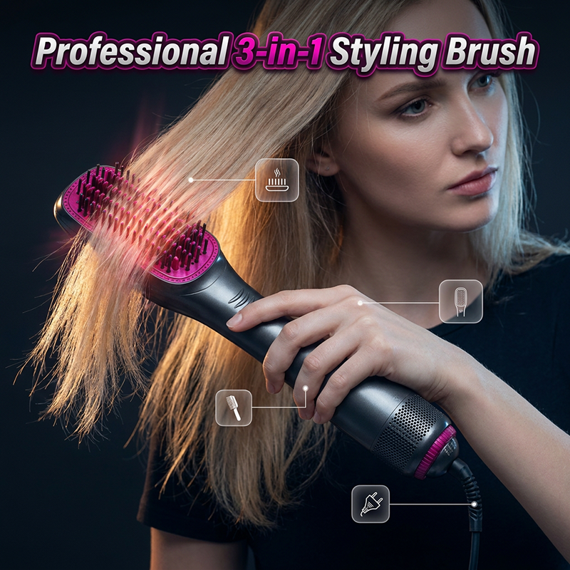 🎁2026 New Arrivals 50% OFF💥Professional 3-in-1 Hot Air Brush – Dry, detangle & volumize – 162K+ sold, salon results at home – smooth & shiny ✨🌀💨