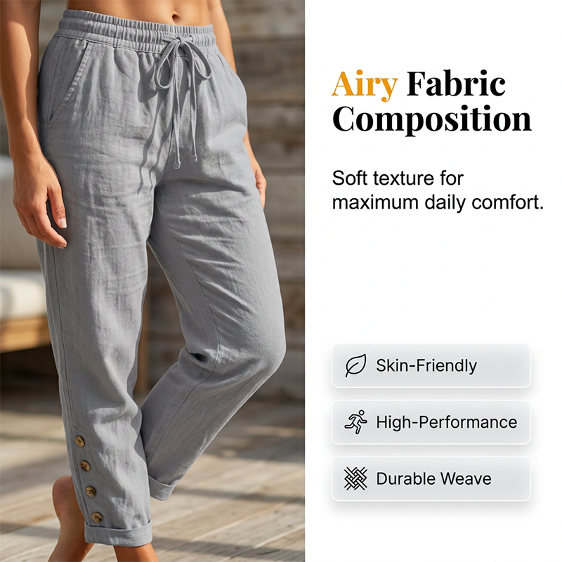 🔥New Arrivals at Special Prices-Women's Drawstring Waist Pants with Buttoned Ankles