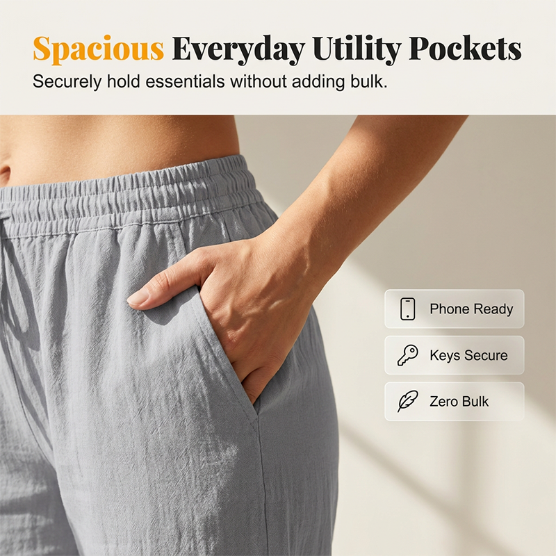🔥New Arrivals at Special Prices-Women's Drawstring Waist Pants with Buttoned Ankles