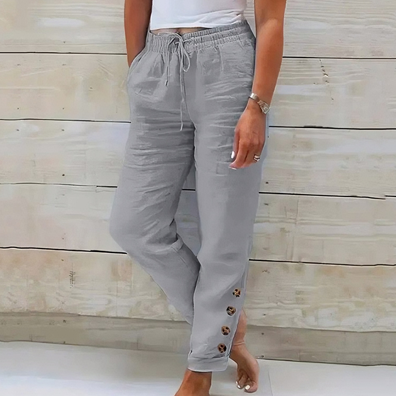 🔥New Arrivals at Special Prices-Women's Drawstring Waist Pants with Buttoned Ankles