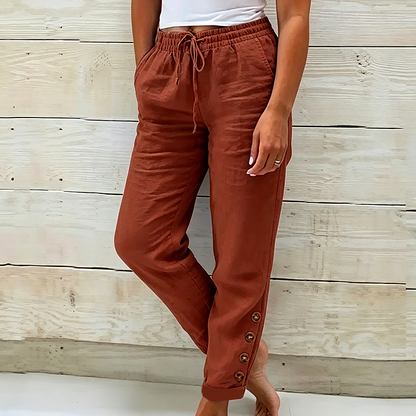 🔥New Arrivals at Special Prices-Women's Drawstring Waist Pants with Buttoned Ankles
