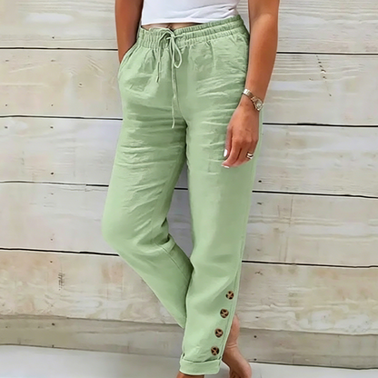 🔥New Arrivals at Special Prices-Women's Drawstring Waist Pants with Buttoned Ankles