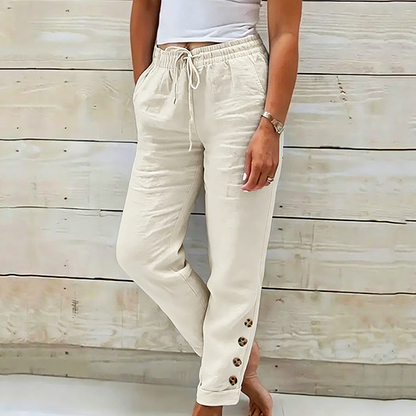 🔥New Arrivals at Special Prices-Women's Drawstring Waist Pants with Buttoned Ankles