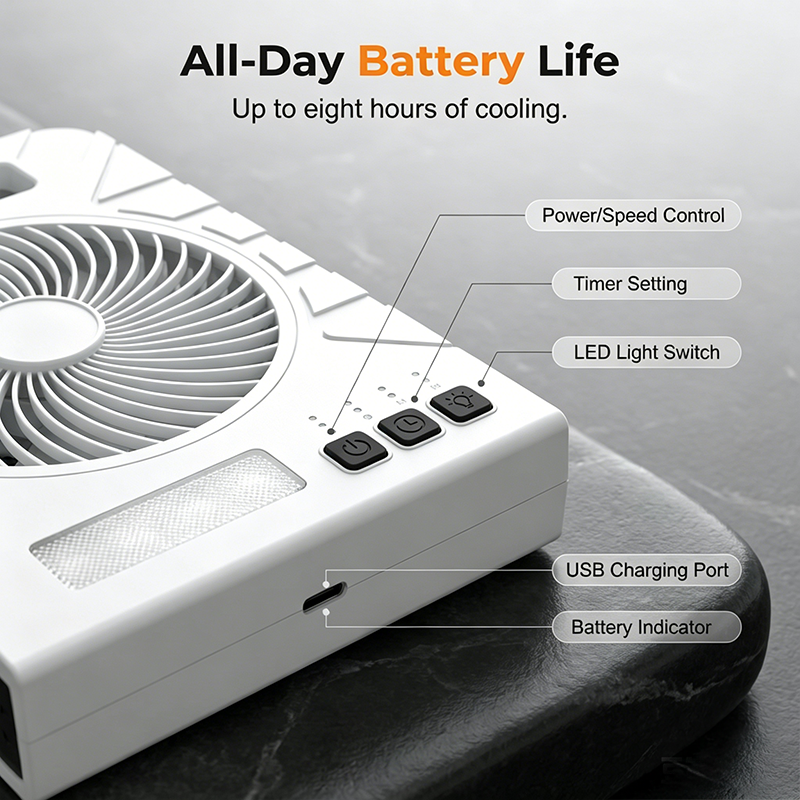 🌀 50% OFF NOW! ☀️ Solar-Powered Outdoor Fan – Rechargeable, ultra-quiet & with LED light – Perfect for camping, patio or power outages – energy-saving and portable 🔋