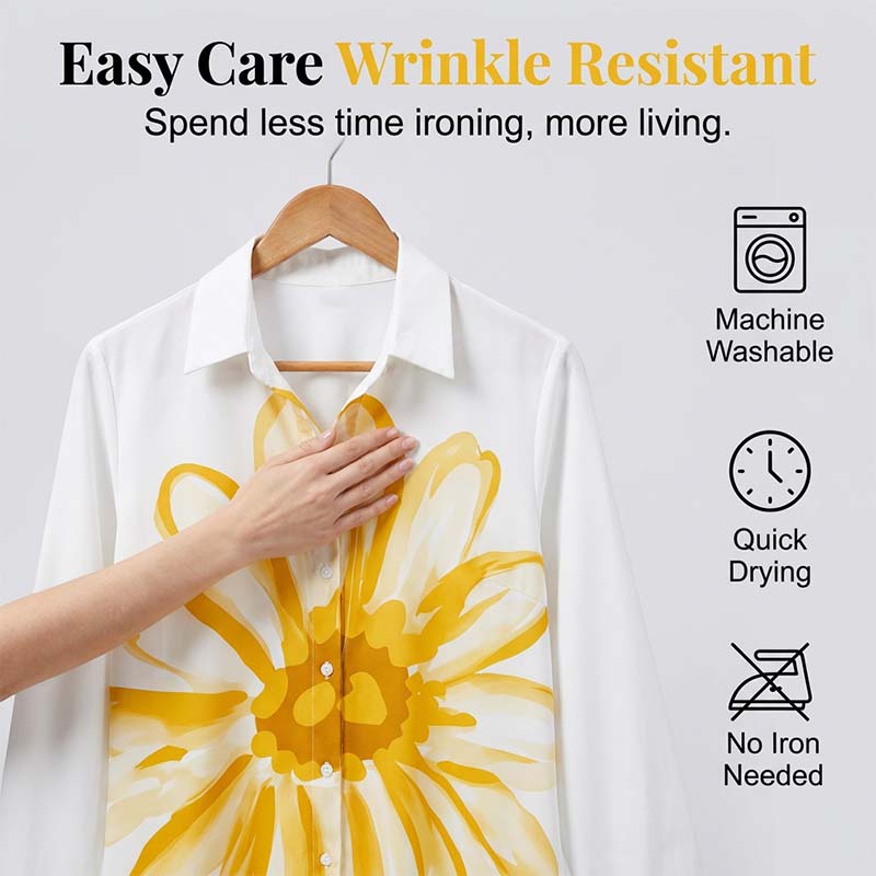 Women's Floral Print Button-Down Shirt Dress