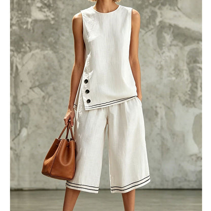 Women's Sleeveless Top & Wide-Leg Shorts Set