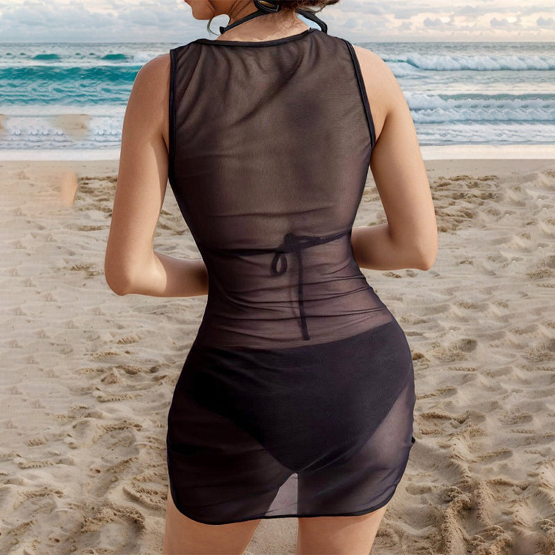 🔥Now on sale-3-Piece Bikini Set with Graphic Cover-Up