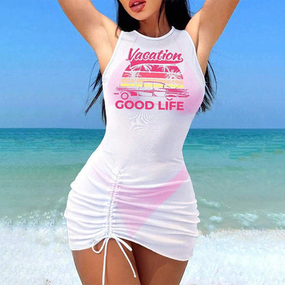 🔥Now on sale-3-Piece Bikini Set with Graphic Cover-Up