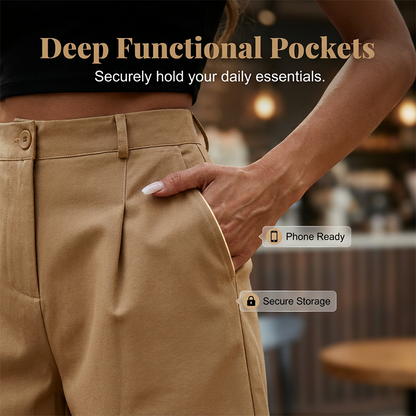 Women's High-Waist Pleated Shorts