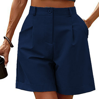 Women's High-Waist Pleated Shorts