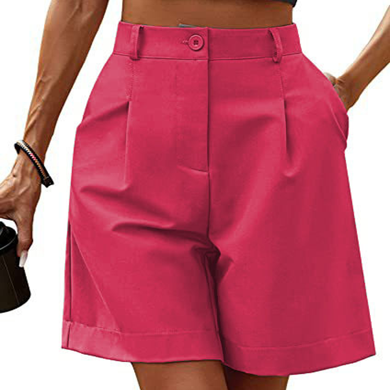 Women's High-Waist Pleated Shorts