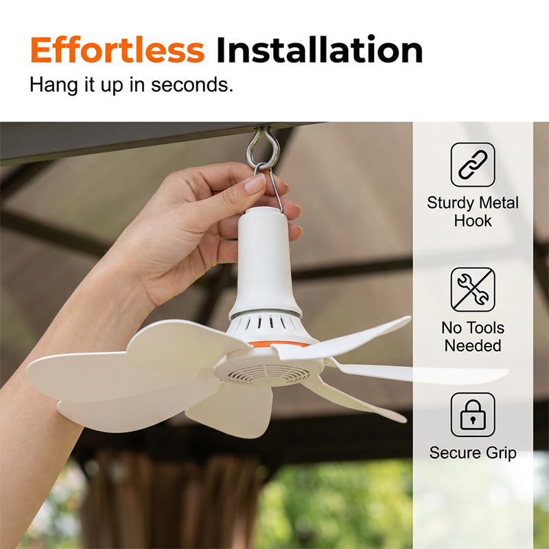 🏆LAST DAY SALE 50% OFF🔥Portable Mini Ceiling Fan with Hanging Hook