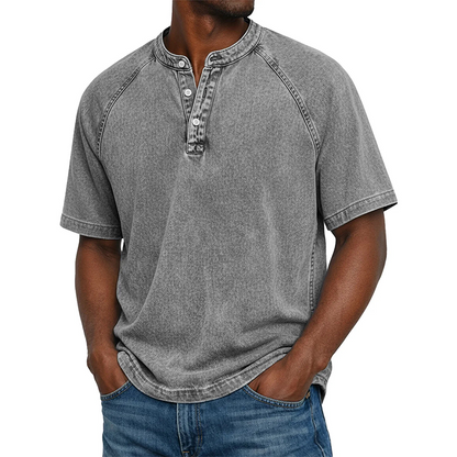 🔥New arrivals now on sale-Men's Casual Band Collar Short Sleeve Shirt