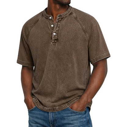 🔥New arrivals now on sale-Men's Casual Band Collar Short Sleeve Shirt