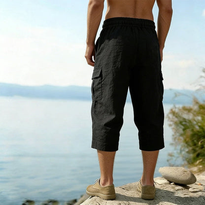 🔥New arrivals now on sale-Men's Linen Blend Cargo Capri Pants