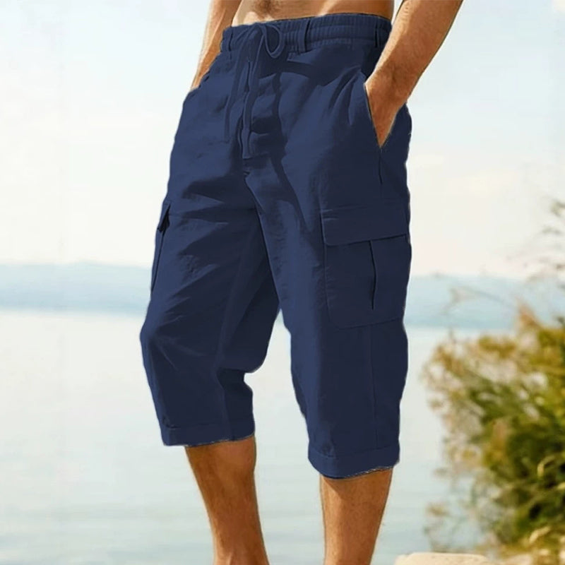 🔥New arrivals now on sale-Men's Linen Blend Cargo Capri Pants