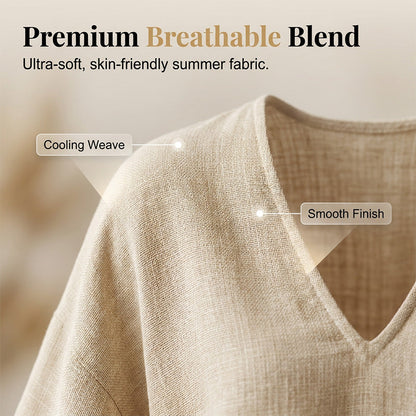 🔥Limited-time offer-Women's Summer Slouchy Loose Fit Pants Set with Batwing Sleeves