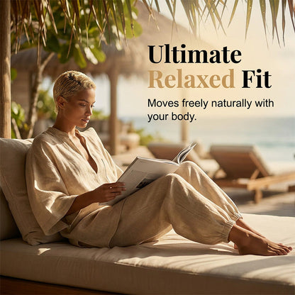 🔥Limited-time offer-Women's Summer Slouchy Loose Fit Pants Set with Batwing Sleeves