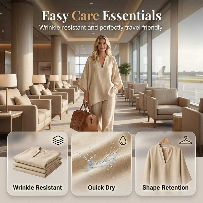 🔥Limited-time offer-Women's Summer Slouchy Loose Fit Pants Set with Batwing Sleeves