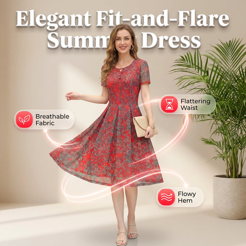 🔥Limited-time offer-Comfortable Fit-and-Flare Summer Midi Dress