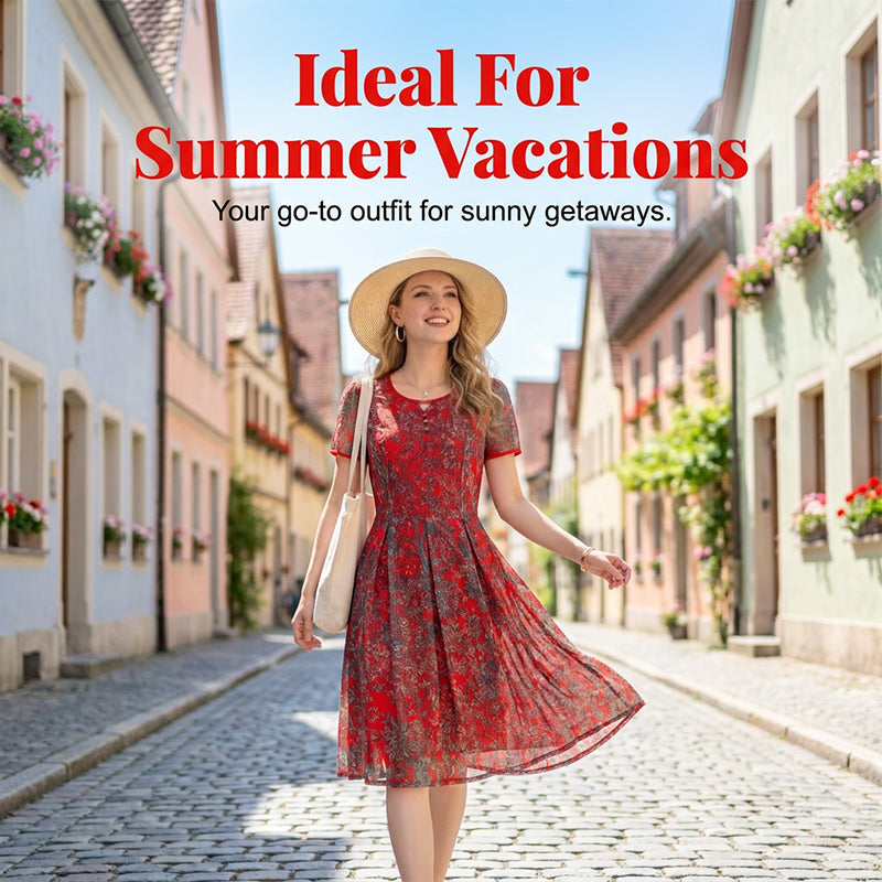 🔥Limited-time offer-Comfortable Fit-and-Flare Summer Midi Dress