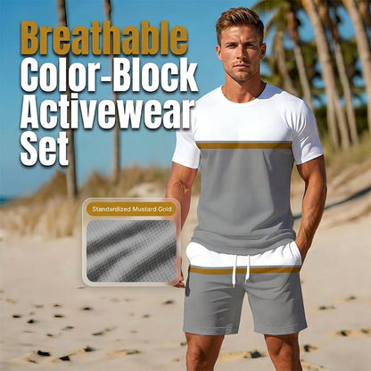 🔥Limited-time offer-Men's Summer Color-Block Sportswear Set
