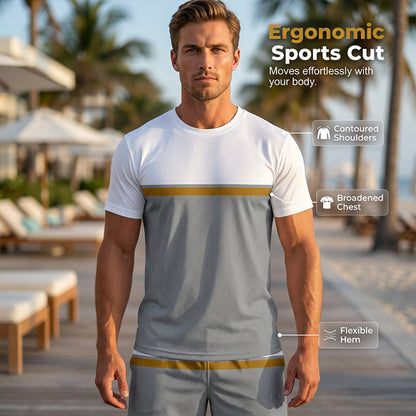 🔥Limited-time offer-Men's Summer Color-Block Sportswear Set