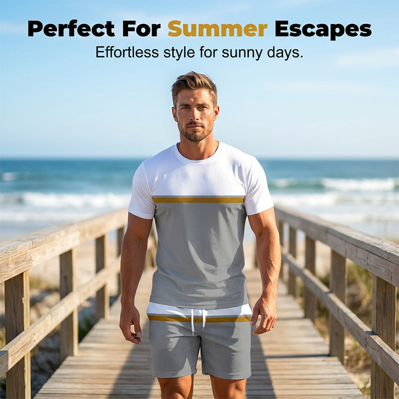 🔥Limited-time offer-Men's Summer Color-Block Sportswear Set
