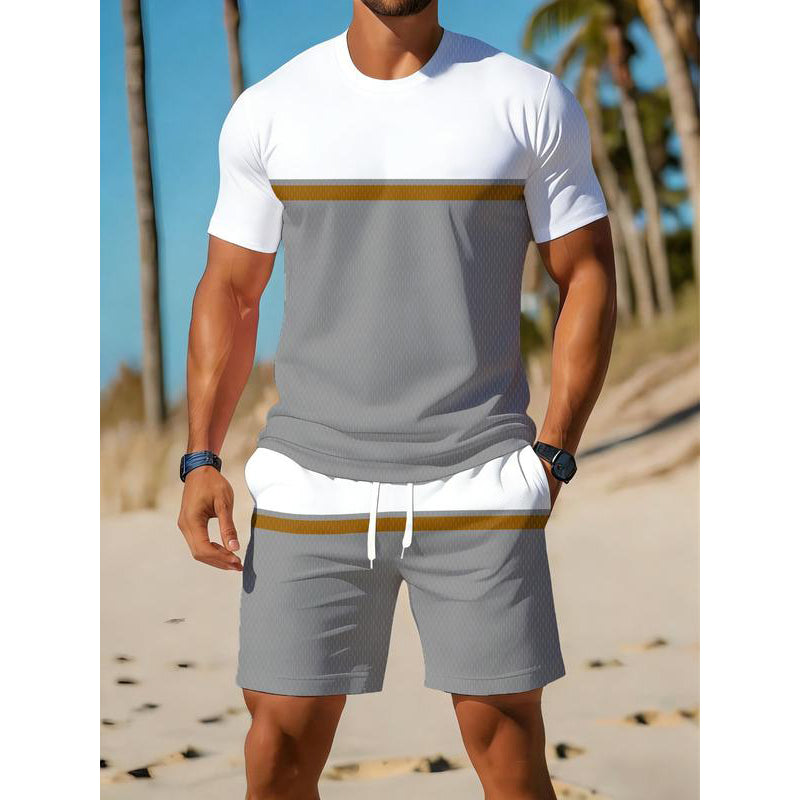 🔥Limited-time offer-Men's Summer Color-Block Sportswear Set