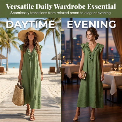🔥New Arrivals & Special Offers-Women's Casual Sleeveless V-Neck Ruffle Dress
