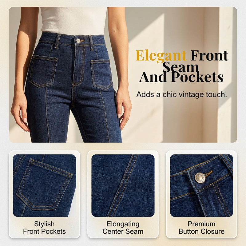 🔥New styles now on sale-Women's High-Waisted Flared Capri Jeans