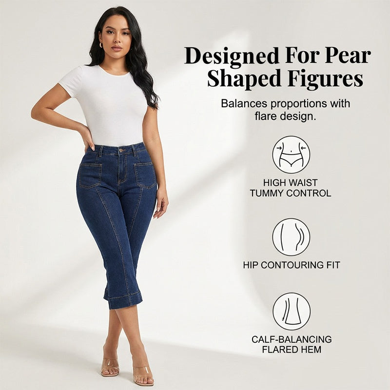 🔥New styles now on sale-Women's High-Waisted Flared Capri Jeans