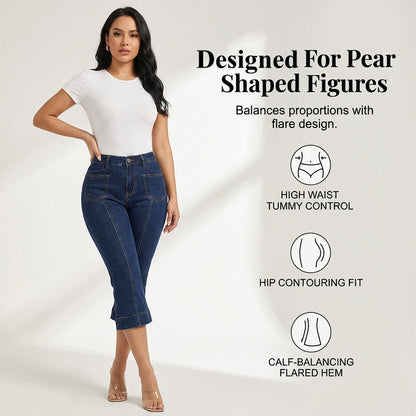 🔥New styles now on sale-Women's High-Waisted Flared Capri Jeans