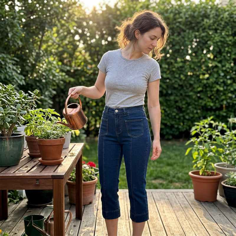 🔥New styles now on sale-Women's High-Waisted Flared Capri Jeans