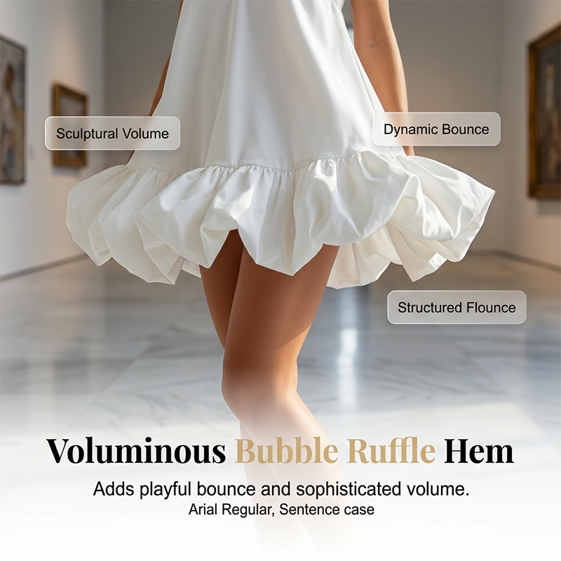 👗 LIMITED-TIME 50% OFF! 💥 V-Neck Bubble Hem Dress – Voluminous Ruffles, Adjustable Straps, Featherlight ✨