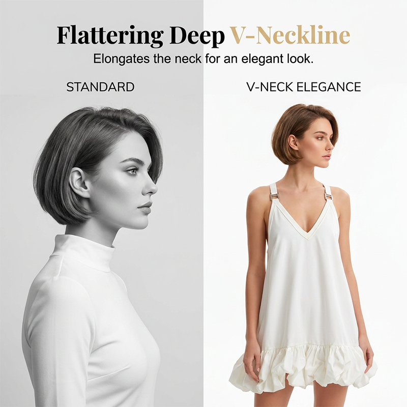 👗 LIMITED-TIME 50% OFF! 💥 V-Neck Bubble Hem Dress – Voluminous Ruffles, Adjustable Straps, Featherlight ✨
