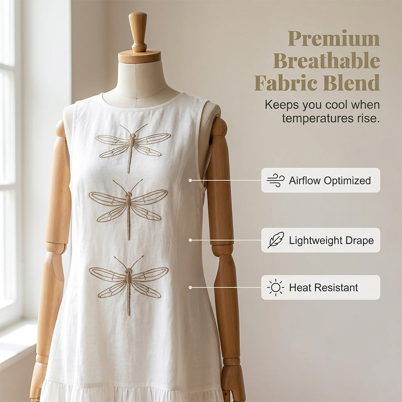 ✨New styles now on sale-Women's Sleeveless Dragonfly Print Loose Fit Dress