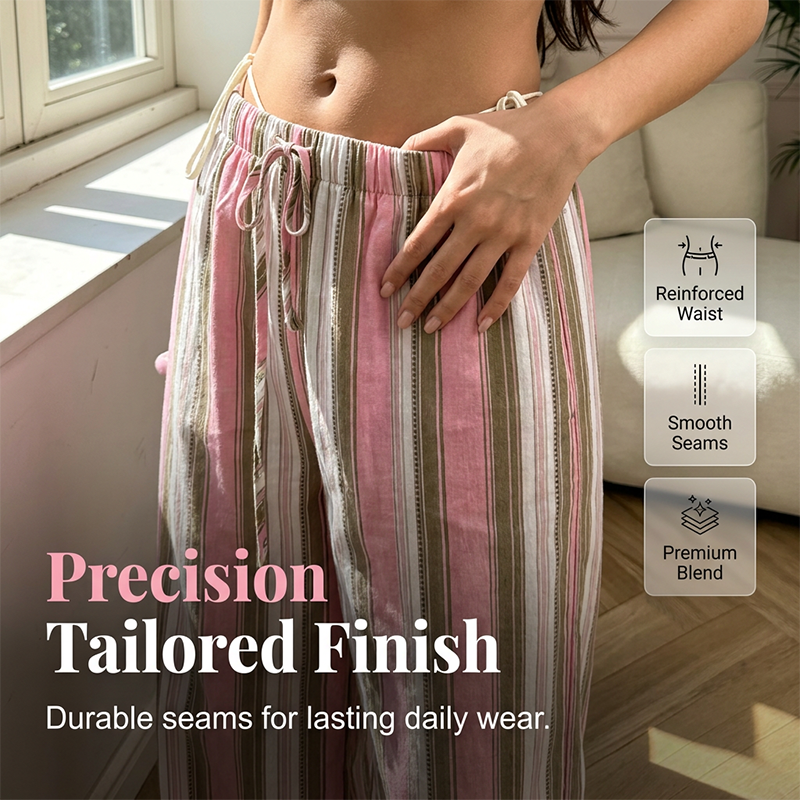 🔥New styles now on sale-Women's Striped Wide-Leg Drawstring Pants