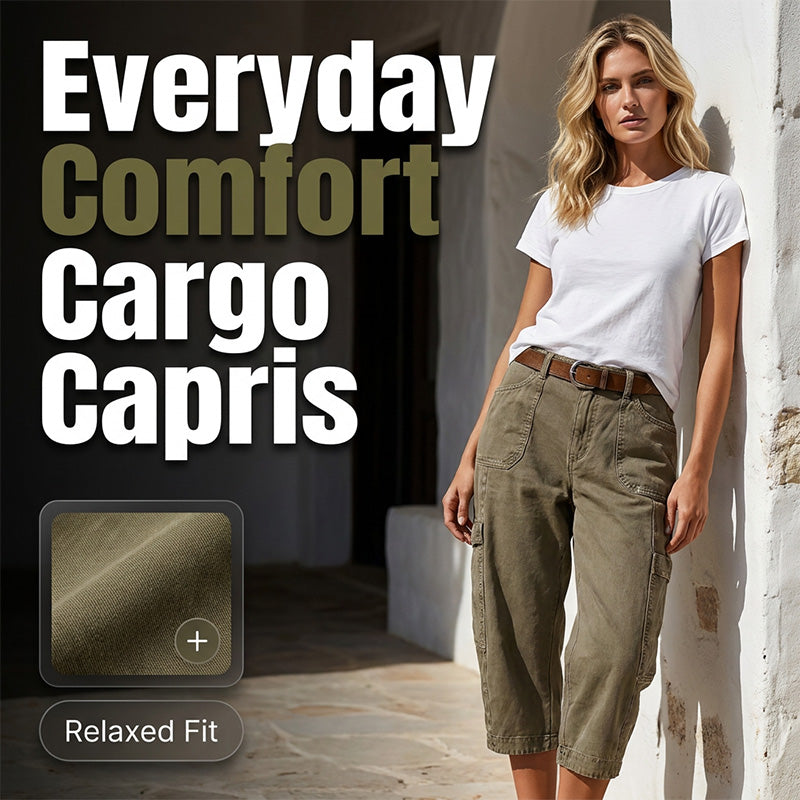 🔥New styles now on sale-Relaxed Casual Cargo Capris