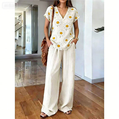 👗 LIMITED-TIME 50% OFF! ✨ Women's Printed Top & Pants Set – Boho Prints, Relaxed Fit, Vacation Ready 🌴