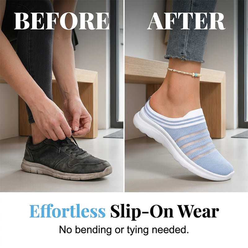 ⌛Limited-Time Offer-Women’s Breathable Mesh Slip On Mule Sneakers