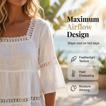 ⏳Limited-time 50% off⏰ Elegant Square Neck Summer Blouse🌸👚