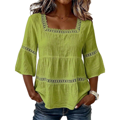 ⏳Limited-time 50% off⏰ Elegant Square Neck Summer Blouse🌸👚
