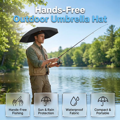 ⌛Today's Special-Lightweight Folding Sun Rain Headwear Umbrella Hat