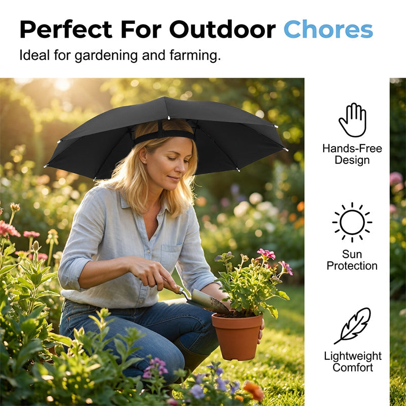 ⌛Today's Special-Lightweight Folding Sun Rain Headwear Umbrella Hat